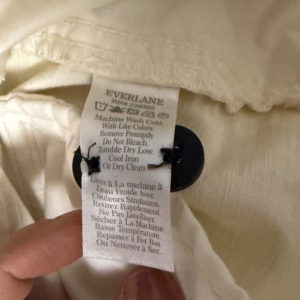 Everlane The Tourist Pant High Waist Bone White Wide Leg Cotton Linen 8 - Picture 12 of 13